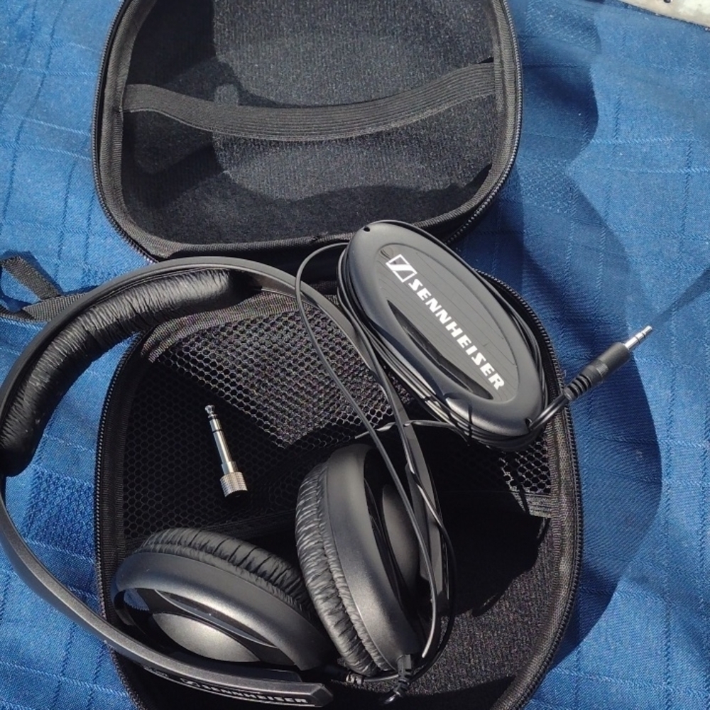 Sennheiser HD202 Wired  Black Headphones with Case